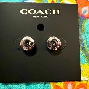 Brand new silver stud COACH earrings